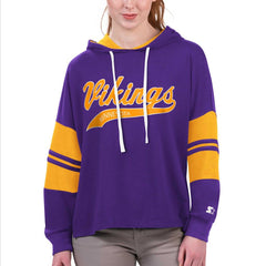 Minnesota Vikings Starter Women's Bump And Run Long Sleeve Hoodie T-Shirt - Purple on sale