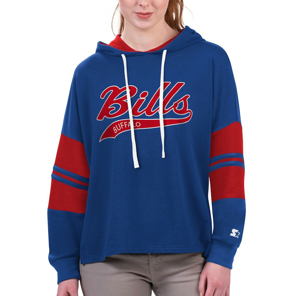 Buffalo Bills Starter Women's Bump And Run Long Sleeve Hoodie T-Shirt - Royal cheap