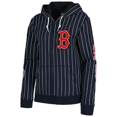 Boston Red Sox Women's Pinstripe Tri-Blend Full-Zip Jacket Navy