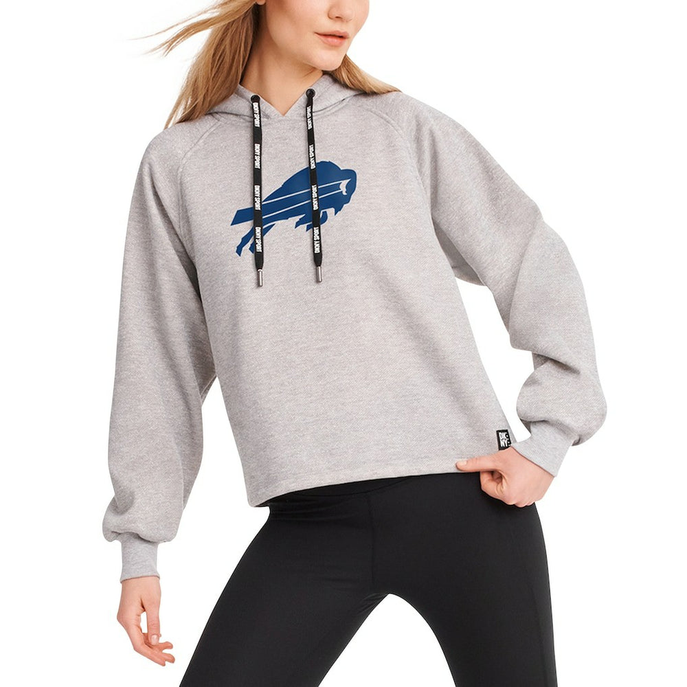 Buffalo Bills DKNY Sport Women's Debbie Dolman Raglan Pullover Hoodie - Heather Gray on sale