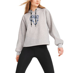 Los Angeles Rams DKNY Sport Women's Debbie Dolman Raglan Pullover Hoodie - Heather Gray on sale