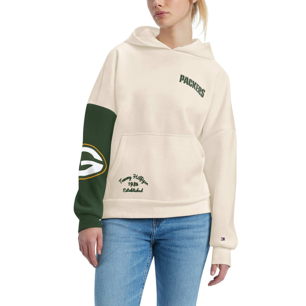 Green Bay Packers Tommy Hilfiger Women's Harriet Pullover Hoodie - Cream/Green online