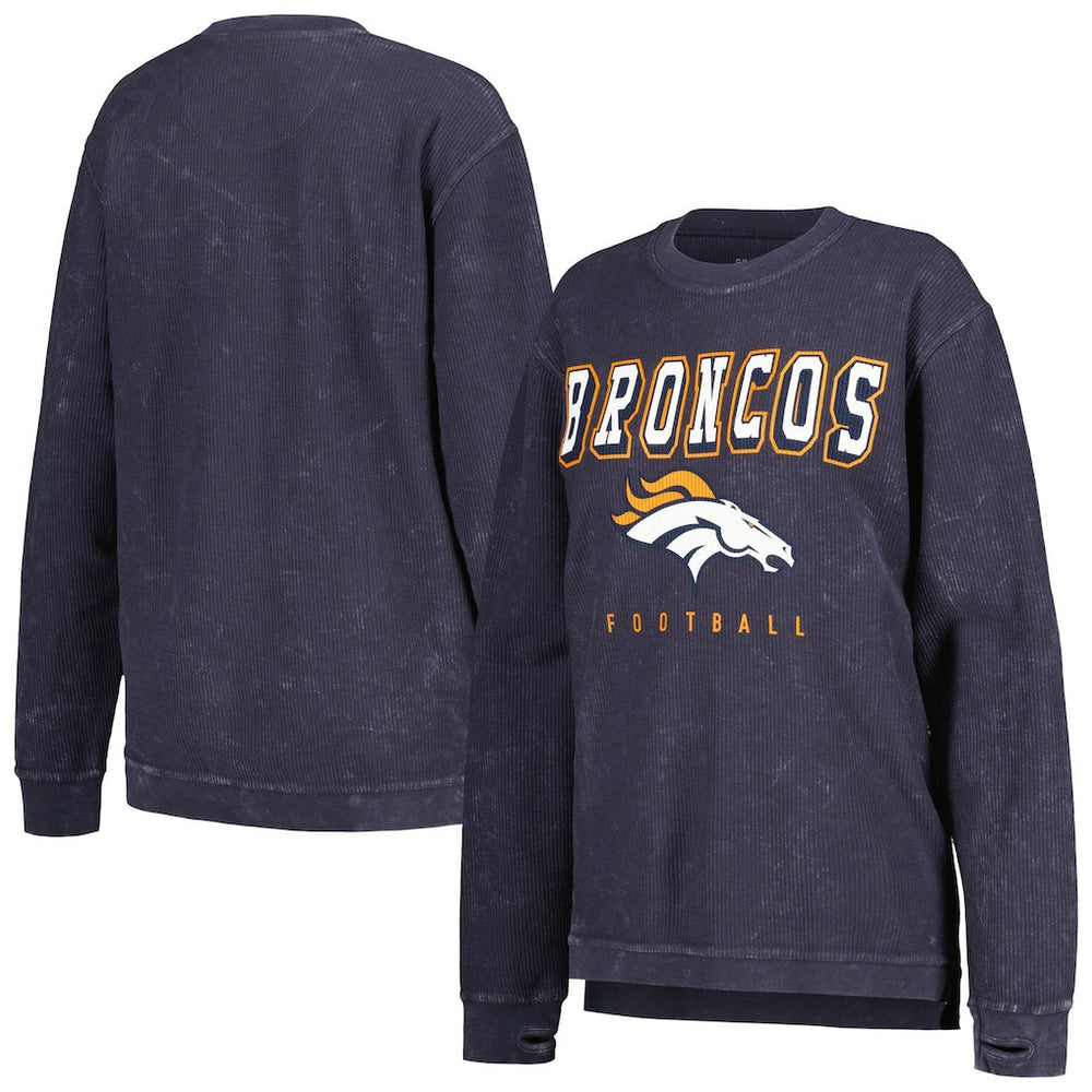 Denver Broncos G-III 4Her by Carl Banks Women's Comfy Cord Pullover Sweatshirt - Navy outlet