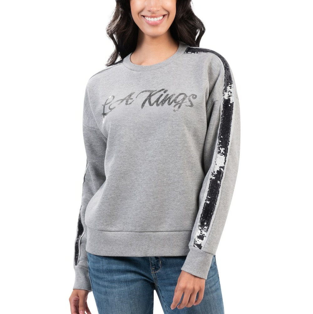 Los Angeles Kings G-III 4Her by Carl Banks Women's Penalty Box Pullover Sweatshirt - Gray Sweatshirts