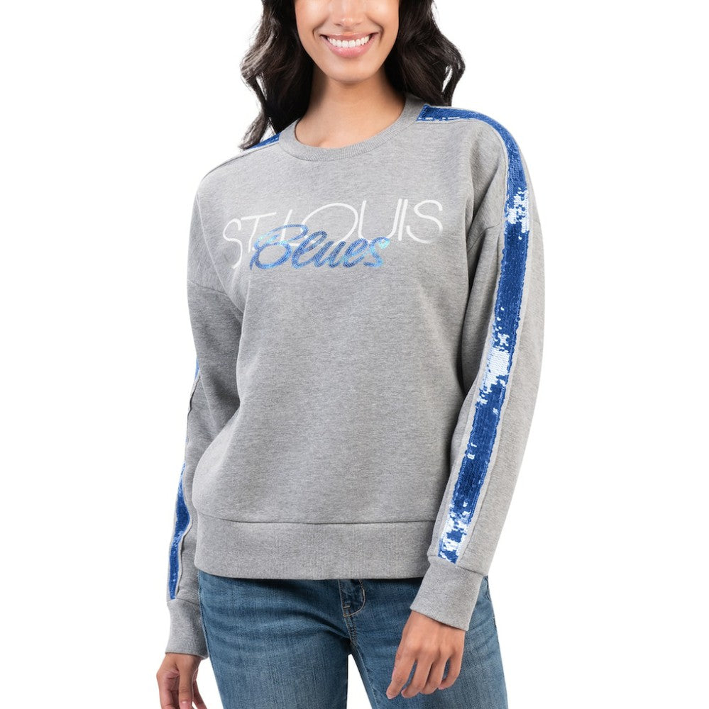 St. Louis Blues G-III 4Her by Carl Banks Women's Penalty Box Pullover Sweatshirt - Gray Sweatshirts
