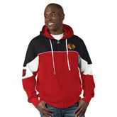 Chicago Blackhawks Starter Power Forward Full-Zip Hoodie - Red/Black Hoodies