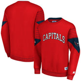 Washington Capitals Starter Faceoff Pullover Sweatshirt - Red Sweatshirts
