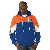 New York Islanders Starter Power Forward Full-Zip Hoodie - Royal/Orange Hoodies