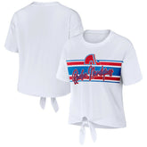 Colorado Avalanche WEAR by Erin Andrews Women's Front Knot T-Shirt - White T-shirts