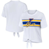 St. Louis Blues WEAR by Erin Andrews Women's Front Knot T-Shirt - White T-shirts