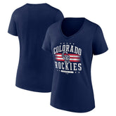 Colorado Rockies Women's Americana Team V-Neck T-Shirt Navy