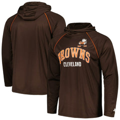 Cleveland Browns Starter Gridiron Classics Throwback Raglan Long Sleeve Hooded T-Shirt - Brown online