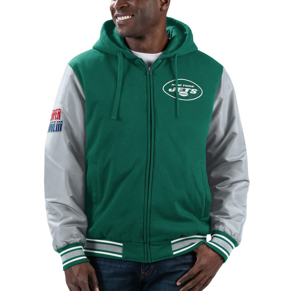 New York Jets G-III Sports by Carl Banks Player Option Full-Zip Hoodie - Green/Gray discount