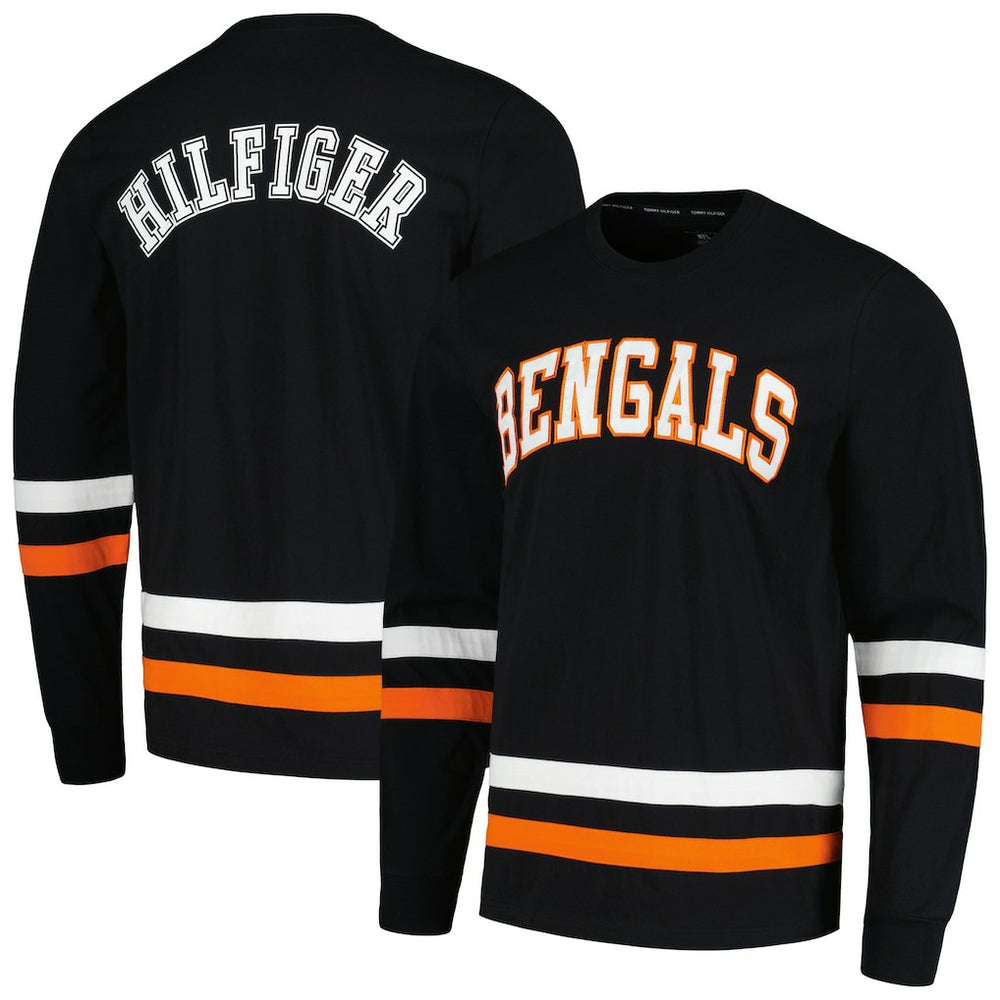 Cincinnati Bengals Tommy Hilfiger Nolan Long Sleeve T-Shirt - Black/Orange discount
