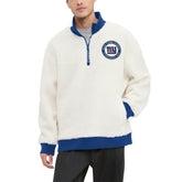 New York Giants Tommy Hilfiger Jordan Sherpa Quarter-Zip Sweatshirt - Cream cheap