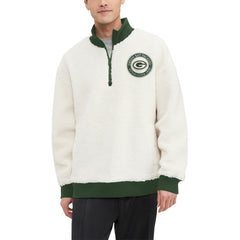 Green Bay Packers Tommy Hilfiger Jordan Sherpa Quarter-Zip Sweatshirt - Cream discount