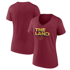Cleveland Cavaliers Women's Hometown Collection The Land V-Neck T-Shirt sale - Wine outlet