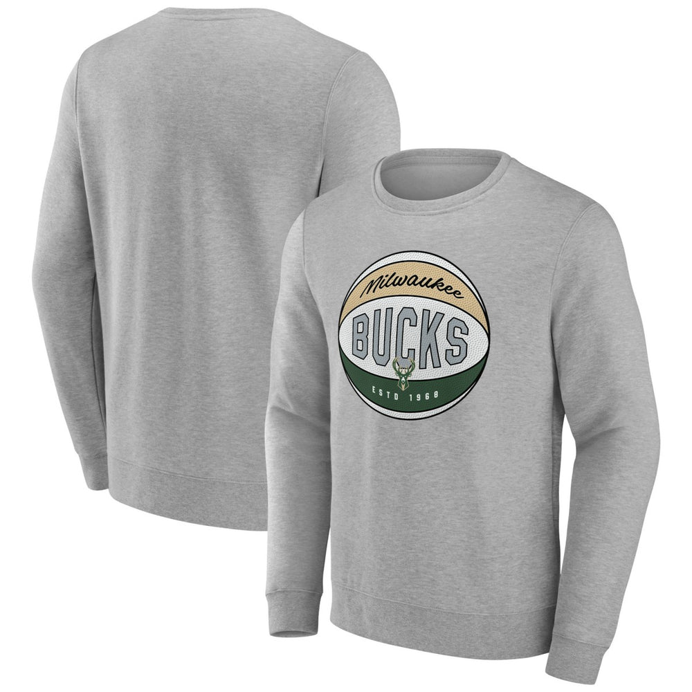 Milwaukee Bucks Hard Color Pullover Sweatshirt - Gray on sale