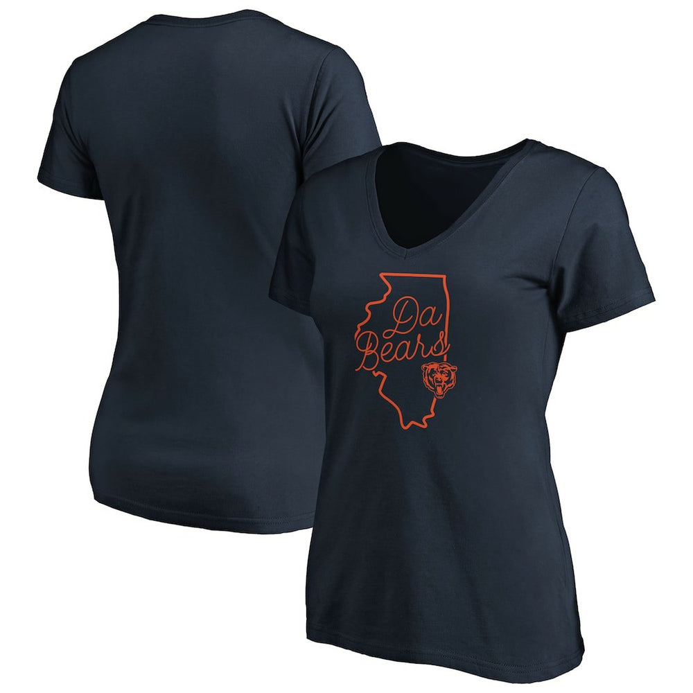 Chicago Bears Women's Script V-Neck T-Shirt - Navy sale
