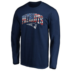 New England Patriots Banner Wave Long Sleeve T-Shirt - Navy discount
