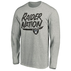 Las Vegas Raiders Hometown Collection Raider Nation Long Sleeve T-Shirt - Gray on sale