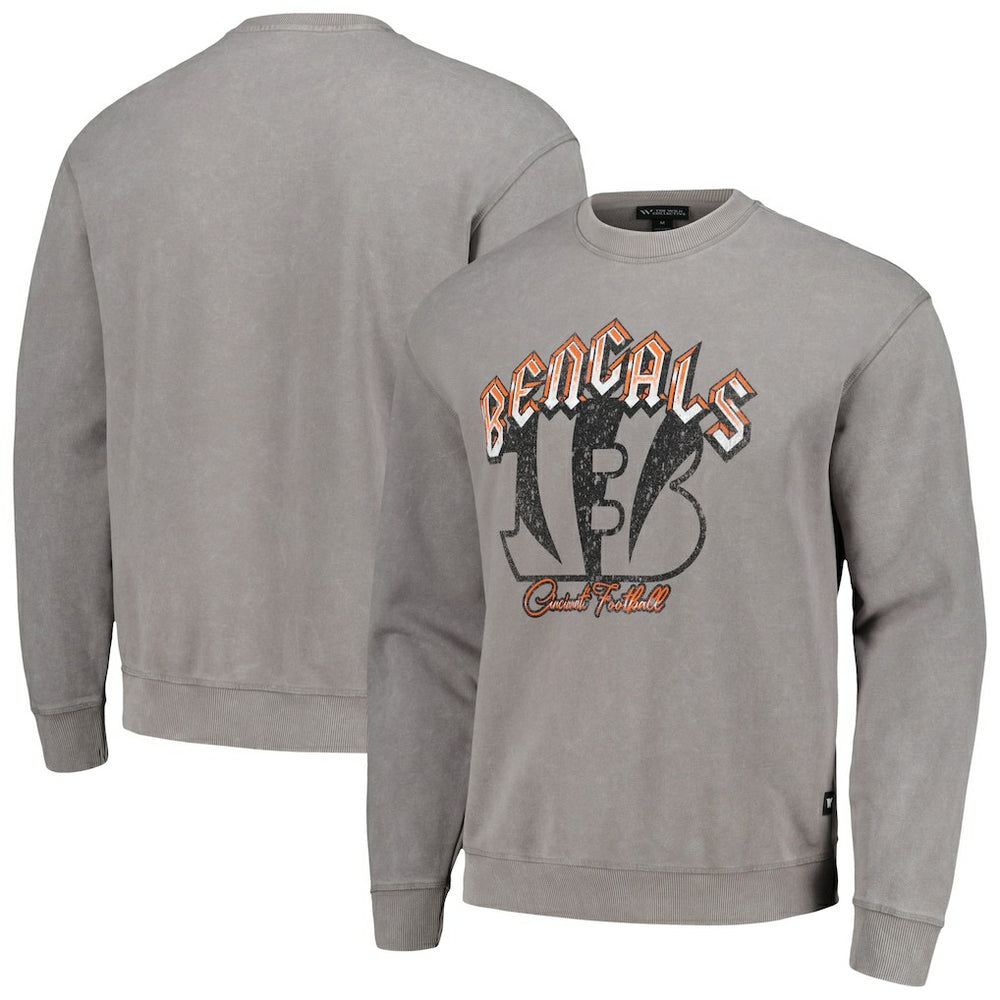 Cincinnati Bengals The Wild Collective Unisex Distressed Pullover Sweatshirt - Gray discount