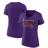 Minnesota Vikings Women's Hometown Collection Defend The North V-Neck T-Shirt - Purple cheap