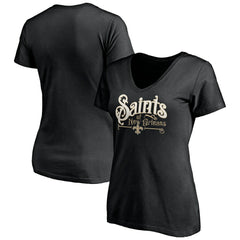 New Orleans Saints Women's Hometown Collection V-Neck T-Shirt - Black for sale