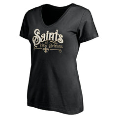 New Orleans Saints Women's Hometown Collection V-Neck T-Shirt - Black for sale
