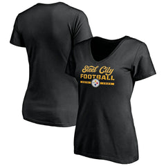 Pittsburgh Steelers Women's Hometown Collection Steel City V-Neck T-Shirt - Black outlet