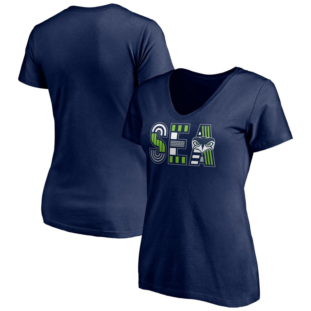 Seattle Seahawks Women's Hometown Collection V-Neck T-Shirt - College Navy outlet