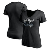 Las Vegas Raiders Women's Long Stride V-Neck T-Shirt - Black on sale