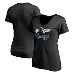 Las Vegas Raiders Women's Long Stride V-Neck T-Shirt - Black on sale