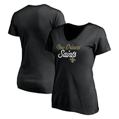 New Orleans Saints Women's Long Stride V-Neck T-Shirt - Black sale