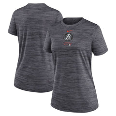 Baltimore Orioles Women's City Connect Practice Velocity T-Shirt Charcoal