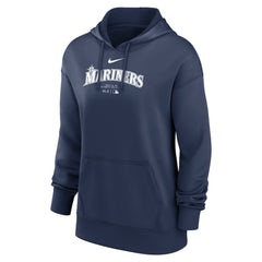 Seattle Mariners Women's Authentic Collection Performance Pullover Hoodie Navy