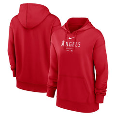 Los Angeles Angels Women's Authentic Collection Performance Pullover Hoodie Red