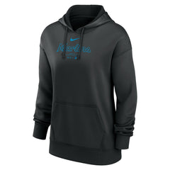 Miami Marlins Women's Authentic Collection Performance Pullover Hoodie Black