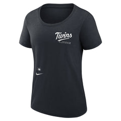 Minnesota Twins Women's Authentic Collection Performance Scoop Neck T-Shirt Navy
