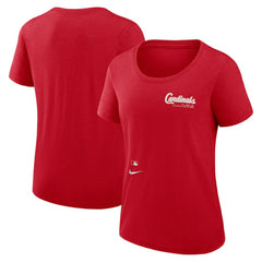 St. Louis Cardinals Women's Authentic Collection Performance Scoop Neck T-Shirt Red