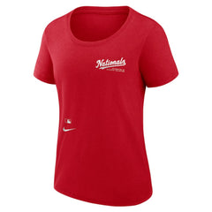 Washington Nationals Women's Authentic Collection Performance Scoop Neck T-Shirt Red