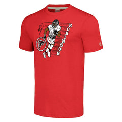 Bijan Robinson Atlanta Falcons Homage Unisex Caricature Player Tri-Blend T-Shirt - Red outlet