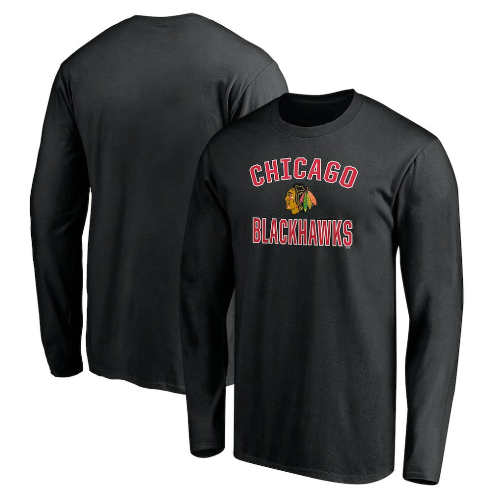 Chicago Blackhawks Victory Arch Long Sleeve T-Shirt - Black T-shirts