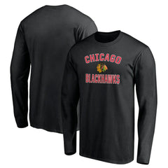 Chicago Blackhawks Victory Arch Long Sleeve T-Shirt - Black T-shirts