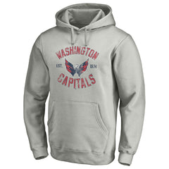 Washington Capitals Heritage Pullover Hoodie - Heather Gray Hoodies