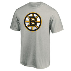 Boston Bruins Primary Logo T-Shirt - Heather Gray T-shirts