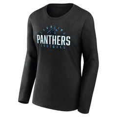 Carolina Panthers Women's Plus Size Foiled Play Long Sleeve T-Shirt - Black for sale