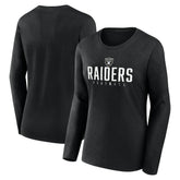 Las Vegas Raiders Women's Plus Size Foiled Play Long Sleeve T-Shirt - Black outlet