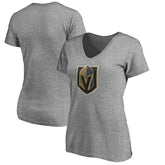 Vegas Golden Knights Women's Primary Logo V-Neck T-Shirt - Gray T-shirts