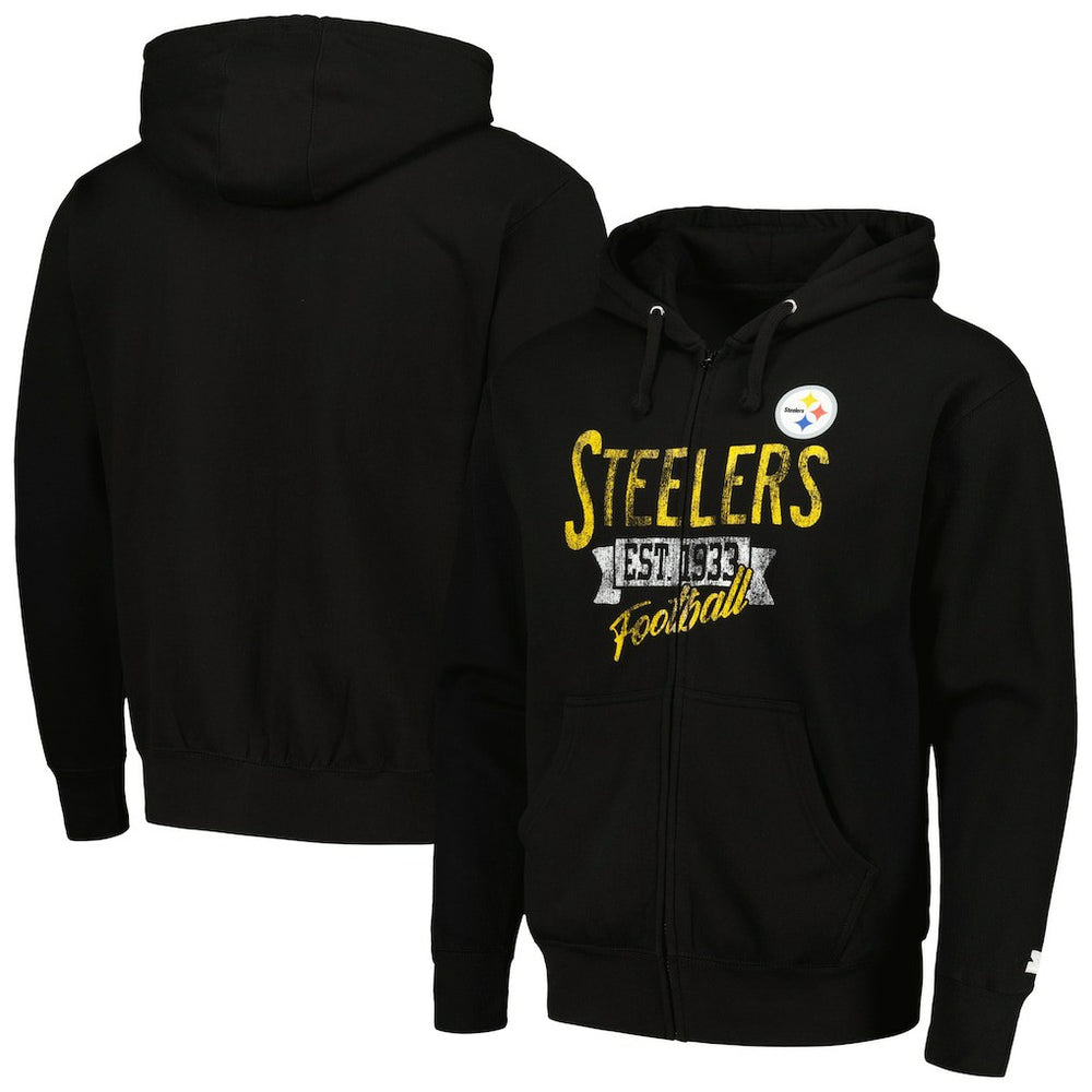 Pittsburgh Steelers Starter Domestic Post Season Full-Zip Hoodie - Black for sale